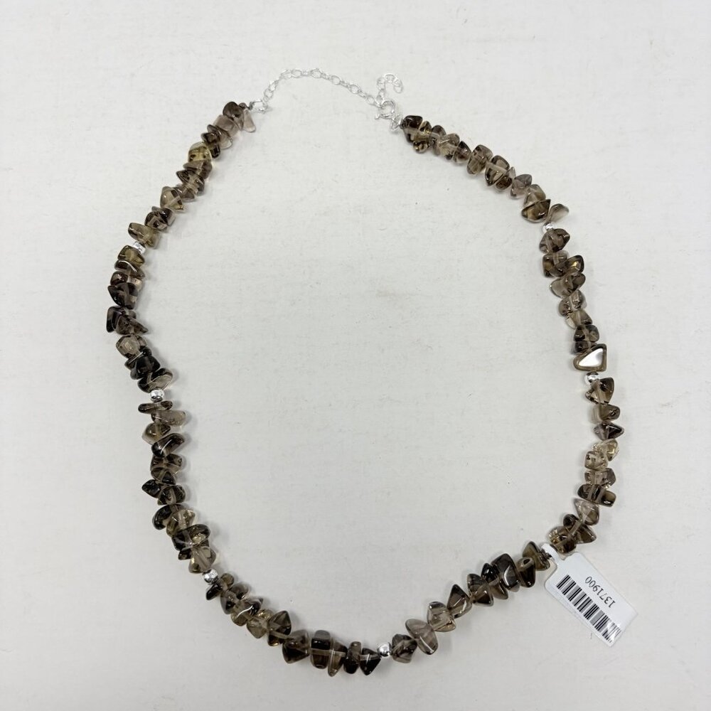 Shop LC Brazilian Smoky Quartz Necklace 16in in Sterling Silver Nickel Free 5272